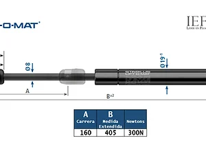 Amortiguador Stabilus 1428EE